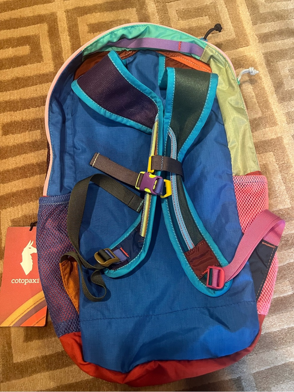 cotopaxi Chelsea Piers fitness pack in green, red, orange, pink - Picture 3 of 7